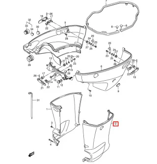 Боковая крышка левая Suzuki DF150-DF200 (L) (61141-96J03-0EP) (Suzuki) картинка