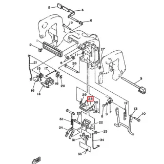 Кронштейн фиксации угла наклона двигателя Yamaha 20-25 6L2-43613-00 картинка