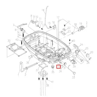 Уплотнение тяги подсоса Tohatsu 9,8 (9.8F-02.04; SWT9.8-11008; 98A-301014)  (PREMARINE) картинка