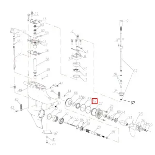 Кольцо уплотнительное редуктора Yamaha 9.9-15 (93210-57M09) (PREMARINE2) картинка