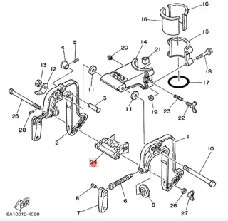 Упор дейдвуда YAMAHA 2 HIDEA 3,5 (3.5F-03.04; 6A1-43351-00)(PREMARINE) картинка