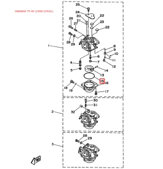 Прокладка поплавковой камеры YAMAHA 40-85 (88-92гг) картинка