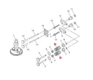 Пружина клапана YAMAHA F2-2,5 HIDEA F5 (F4-01.06.33.07 68D-E2113-00; 6EG-E2113-00) (PREMARINE) картинка