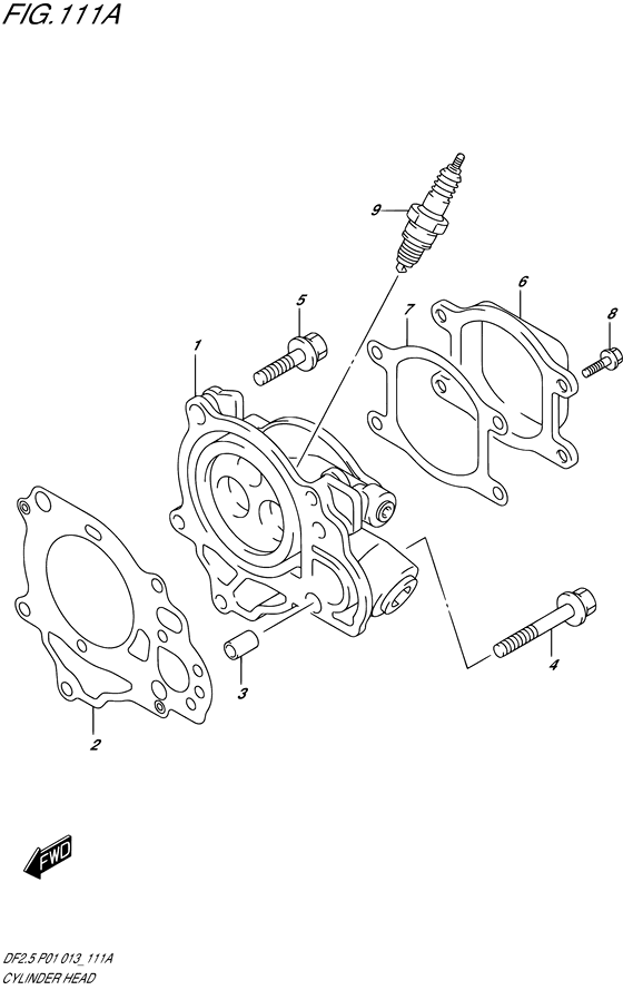 Головка цилиндра для Suzuki DF2.5 S