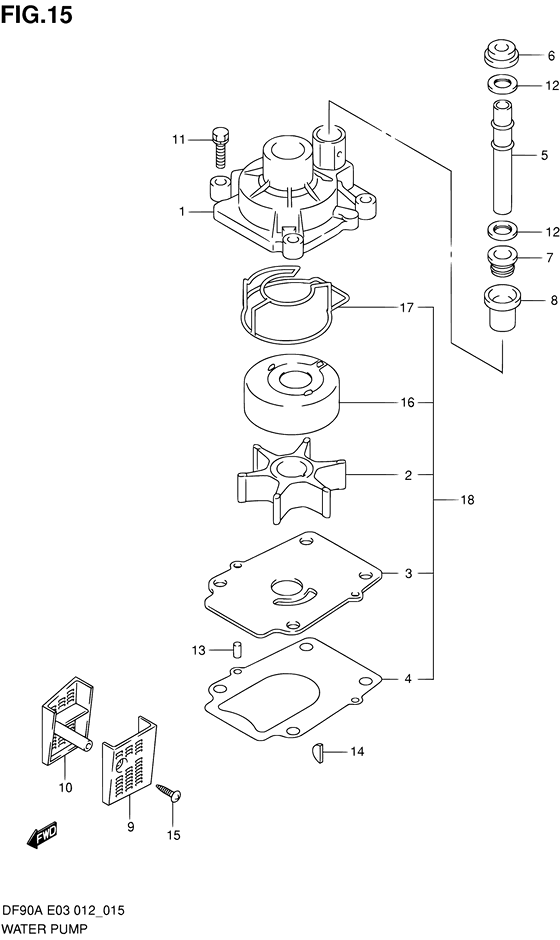 Водяной насос для Suzuki DF90A T(H)L/X