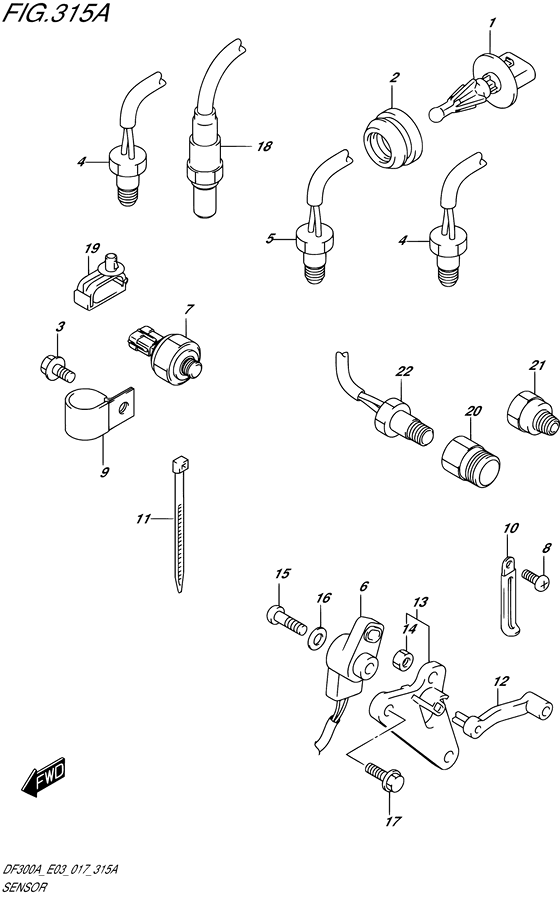 Датчик ((X,XX) (DF300A E03)) для Suzuki DF250A PX/XX
