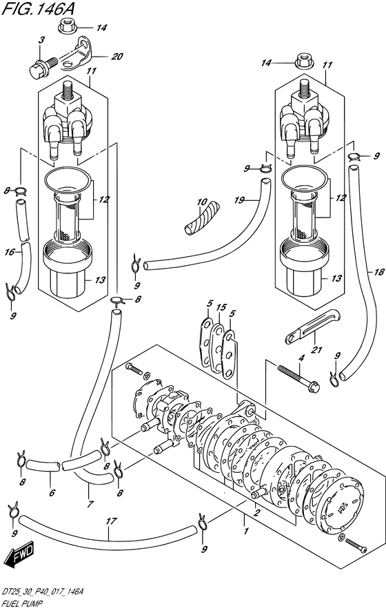Топливный насос ((DT25K P36)) для Suzuki DT30 S/L; RS/L