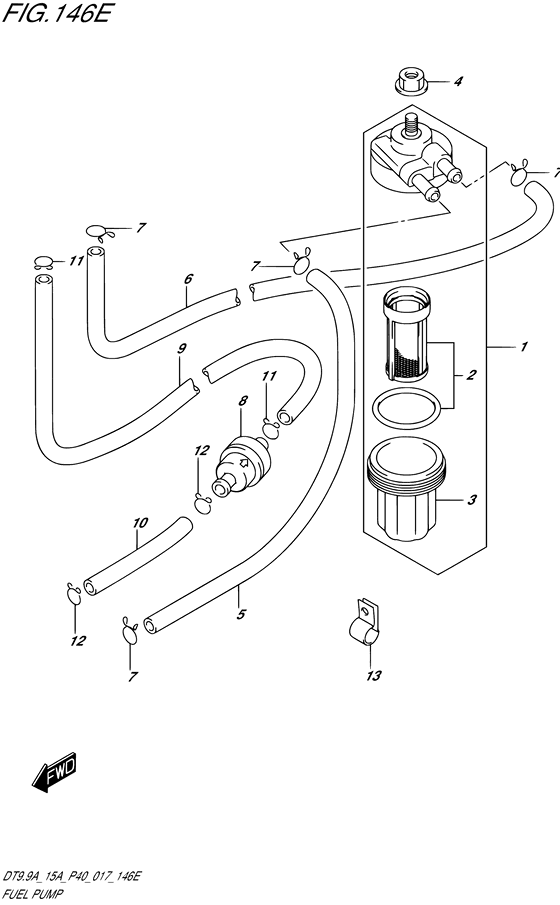 Топливный насос ((DT9.9AK P36)) для Suzuki DT15A S/L; KS/L