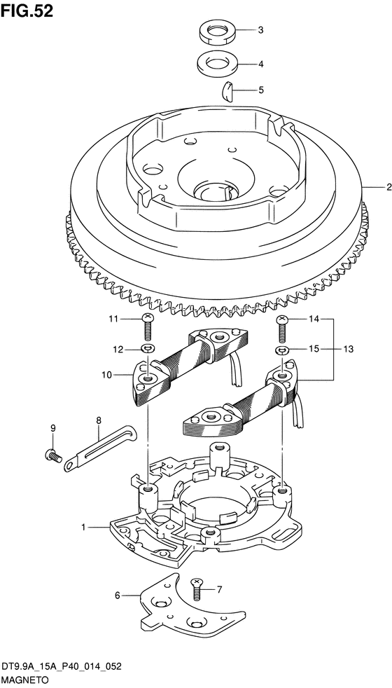 Статор & Ротор ((DT9.9AK P36)) для Suzuki DT9.9A S/L; KS/L
