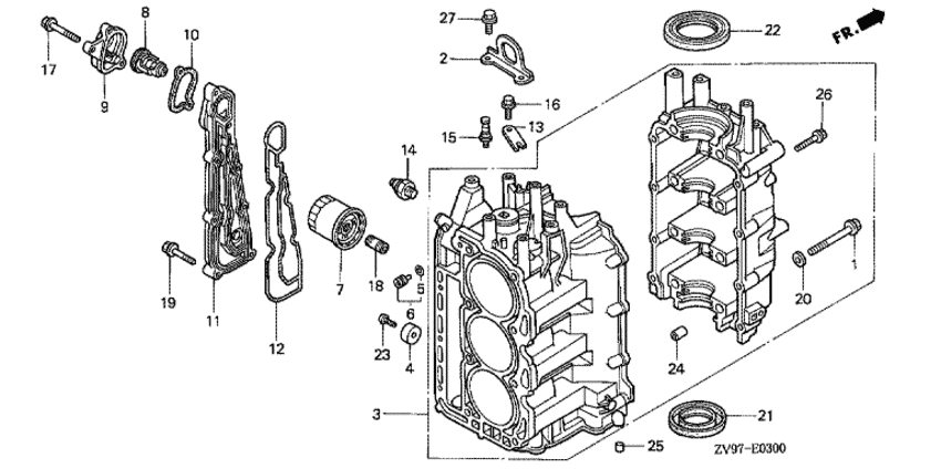 Блок цилиндров в сборе для Honda 20