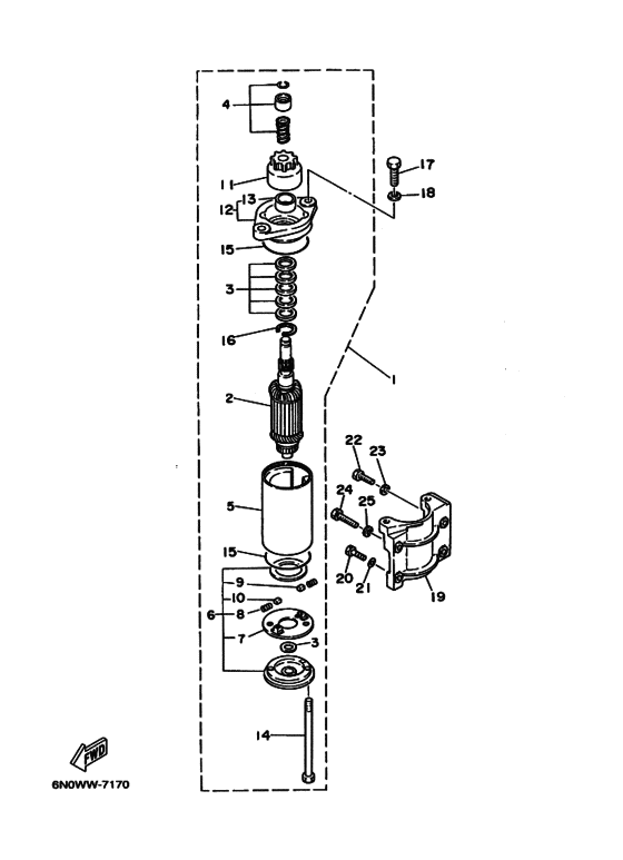 Стартерный мотор для Yamaha 6 M(W)HS/L