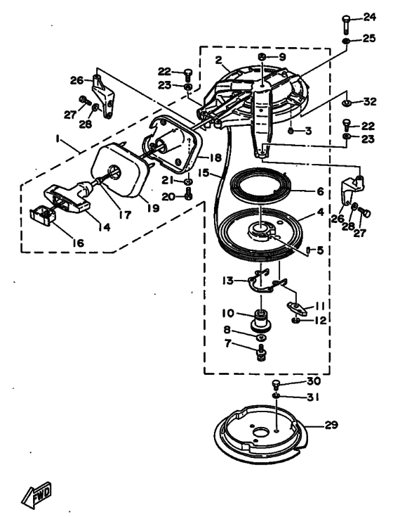 Привод стартера для Yamaha 8 MHS/L