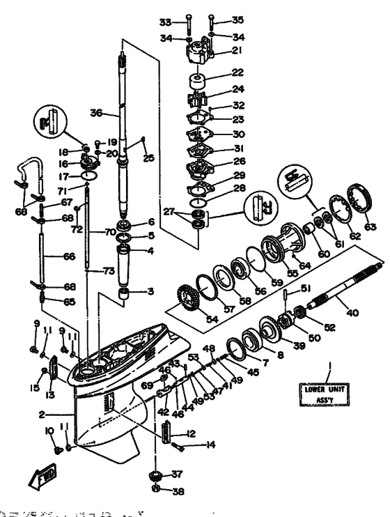 Редуктор & привод для Yamaha 80 E(M)TOL/UL