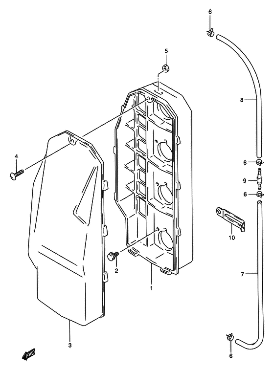 Кожух глушителя ((PLASTIC) (*); NOTE : (*) : DT115 : 231515~ DT140 : 231404~) для Suzuki DT140 L/UL