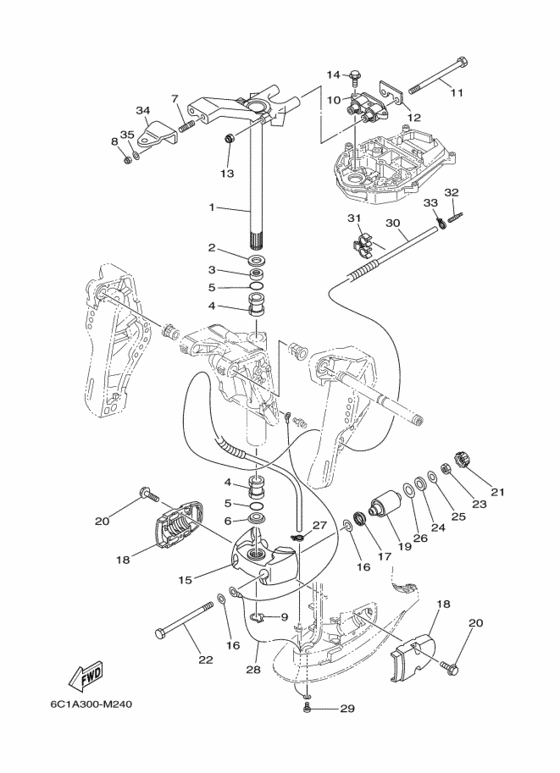 Кронштейн 3 для Yamaha F40 ETS/L