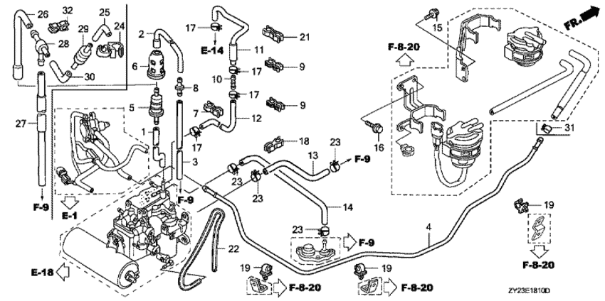 Трубопроводы для Honda 225