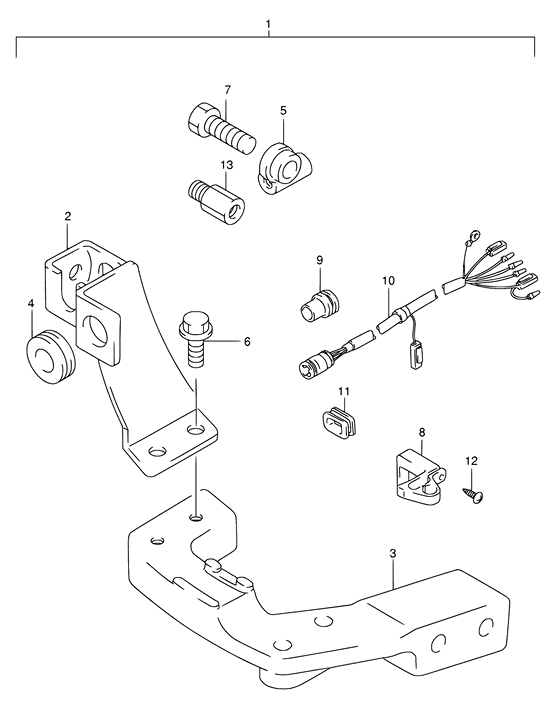 Опция: запчасти для дистанционного управления (NOTE : REFER TO FIG.60(J- 4) FOR MODEL:05~) для Suzuki DF15 S/L; RS/L
