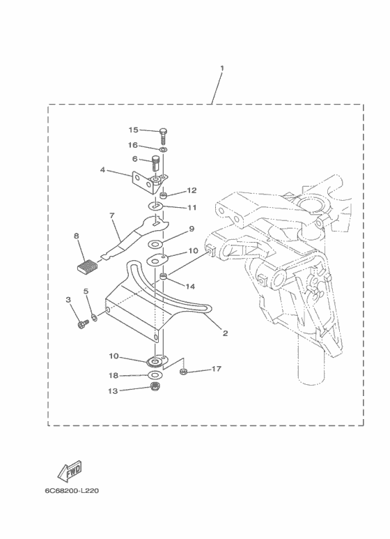 Фрикцион рулевого управления для Yamaha F70 ETX