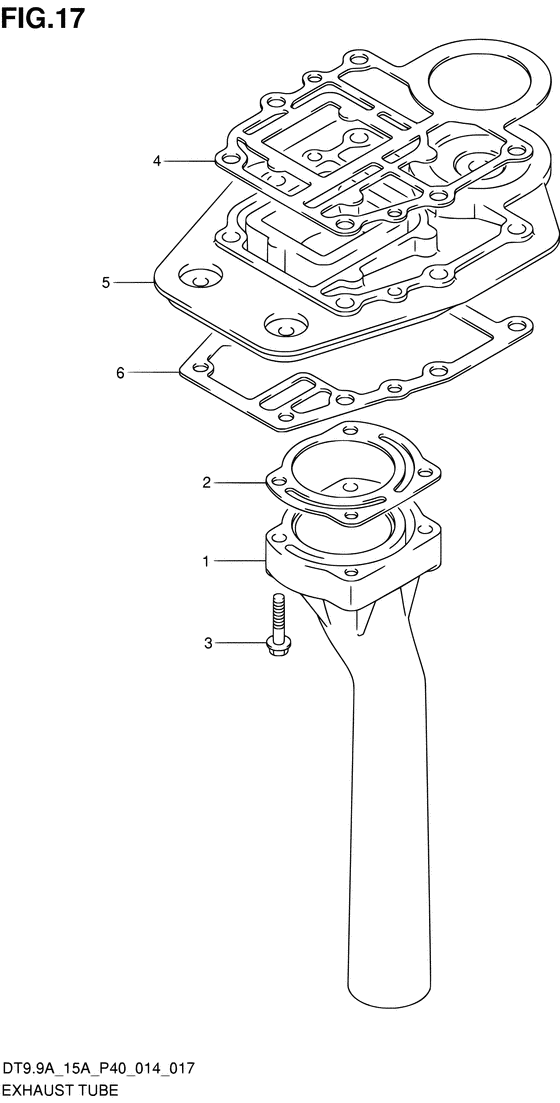 Выхлопная труба для Suzuki DT9.9A S/L; KS/L