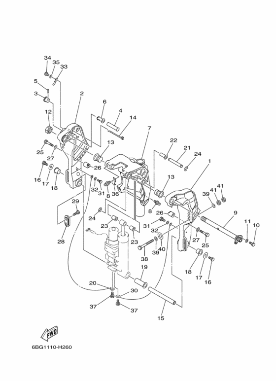 Кронштейн 1 для Yamaha F30 E(H/D/T)S/L/X
