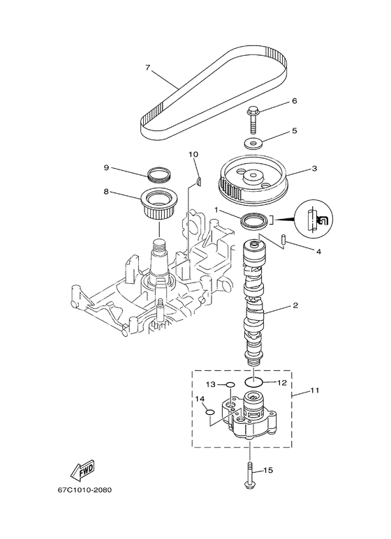 Масляный насос для Yamaha F40 M(E/H/D/T)S/L