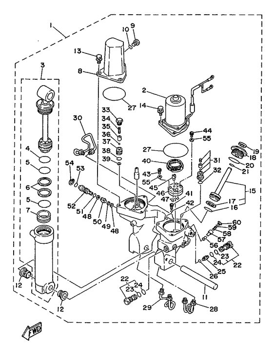 Система гидроподъёма и наклона для Yamaha 40 M(E/O)S/L