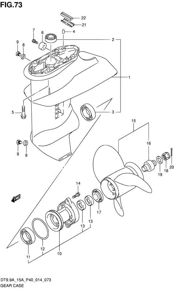 Редуктор для Suzuki DT9.9A S/L; KS/L