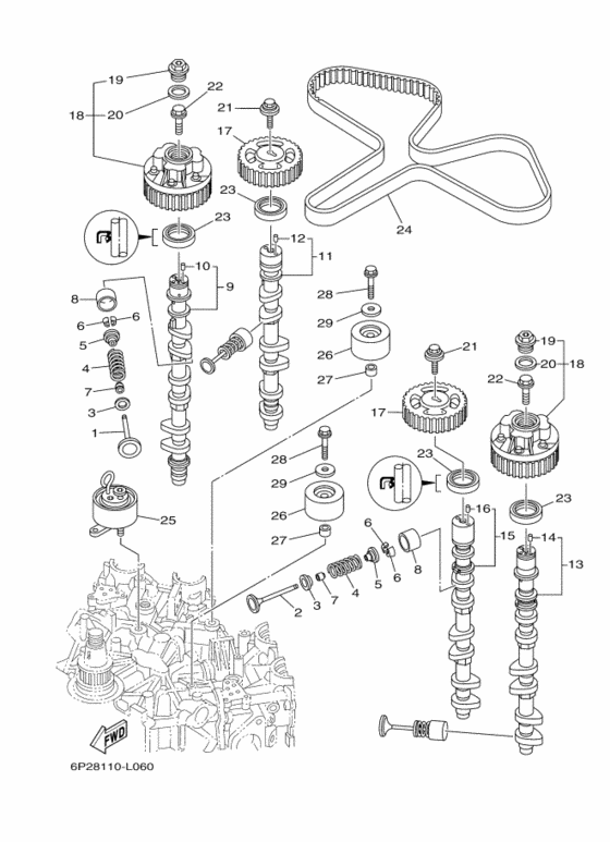 Клапан для Yamaha F225 ETL