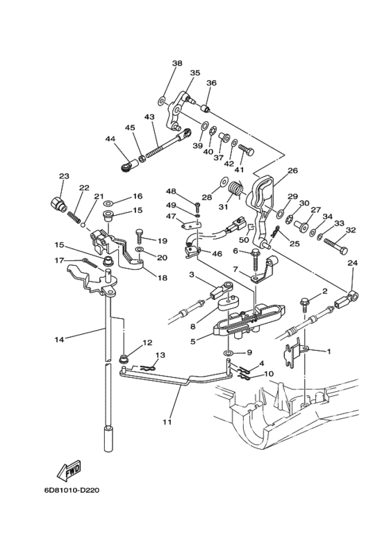 Управление переключением для Yamaha F90 ETL/X