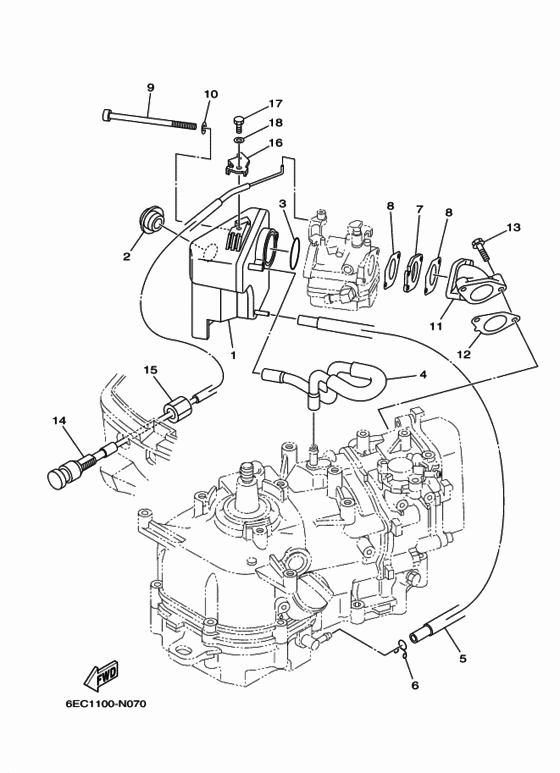 Впускная система для Yamaha F6 MHS/L