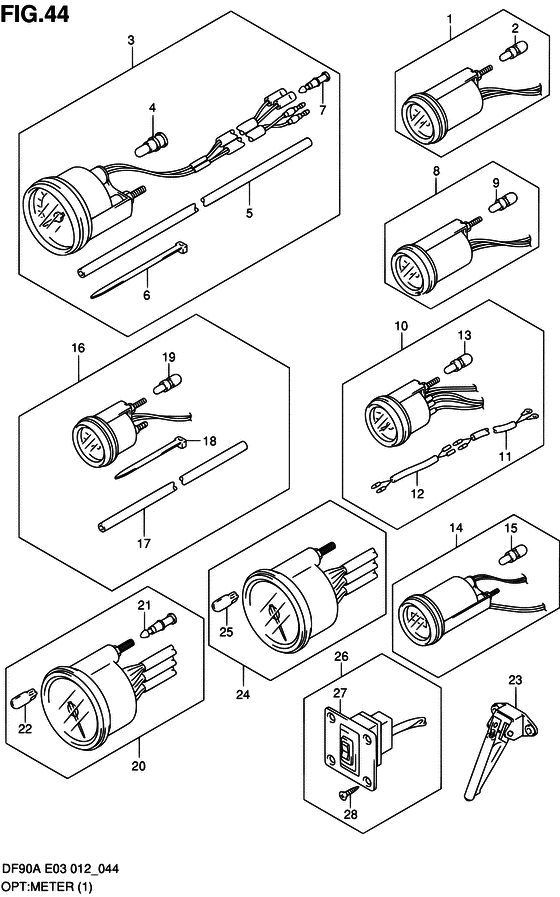 Опция: счетчик ((1)) для Suzuki DF80A T(H)L/X