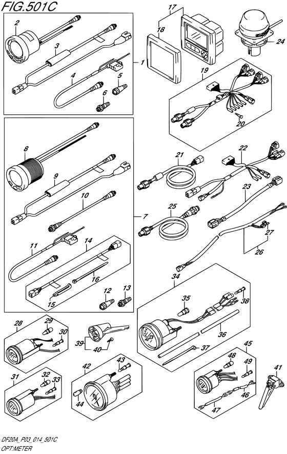 Опция: счетчик ((DF20AR P03)) для Suzuki DF20A S/L; RS/L; T(H)S/L