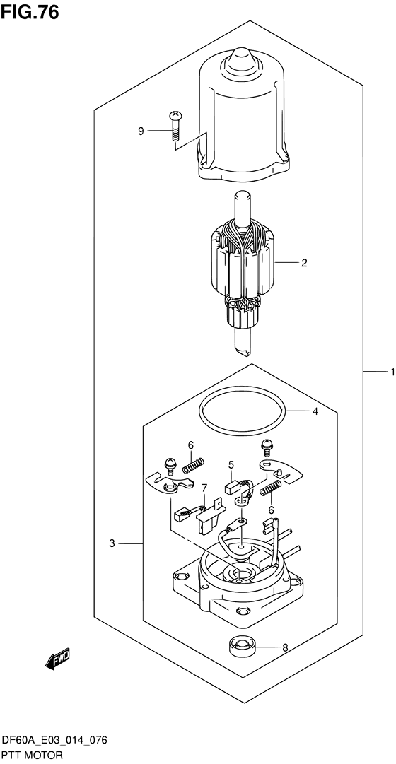 Двигатель системы подъема для Suzuki DF60A T(H)S/L/X; QHS/L/X; WT(H)S/L/X; WQHL/X