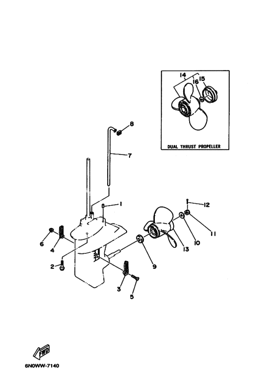 Редуктор & привод для Yamaha 6 M(W)HS/L
