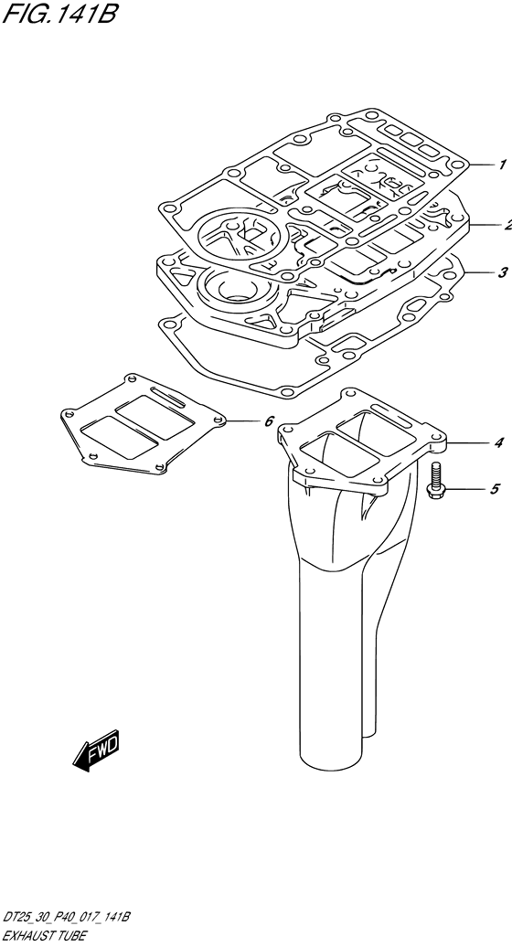 Выхлопная труба ((DT30 P40)) для Suzuki DT30 S/L; RS/L