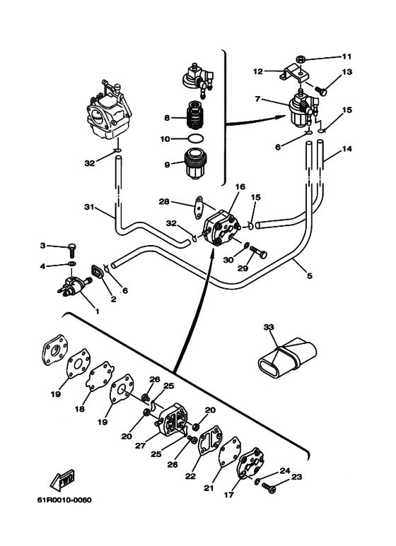 Топливный демпфер для Yamaha 30 M(E)HS/L
