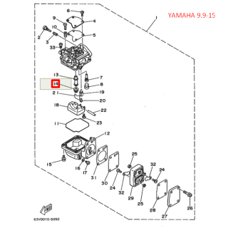Жиклер главный Yamaha 9.9-15 (Yamaha) картинка