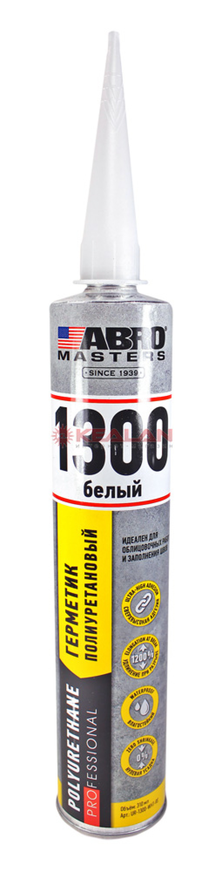 Герметик полиуретановый ABRO MASTERS (белый) 310 мл UR-1300-WHT-RE