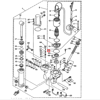 Кольцо уплотнительное моторчика гидроподъемника Yamaha 60-90 F200-300 (6H1-43869-10) картинка