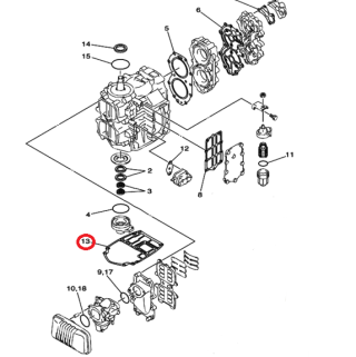 Прокладка под блок Yamaha 40X (Sinera) картинка