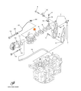 Прокладка карбюратора YAMAHA F8-9,9 HIDEA  (PREMARINE) картинка